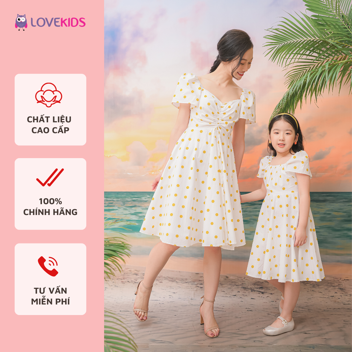 Set váy đôi bé gái và mẹ dành cho bé từ 2 đến 10 tuổi - lovekids