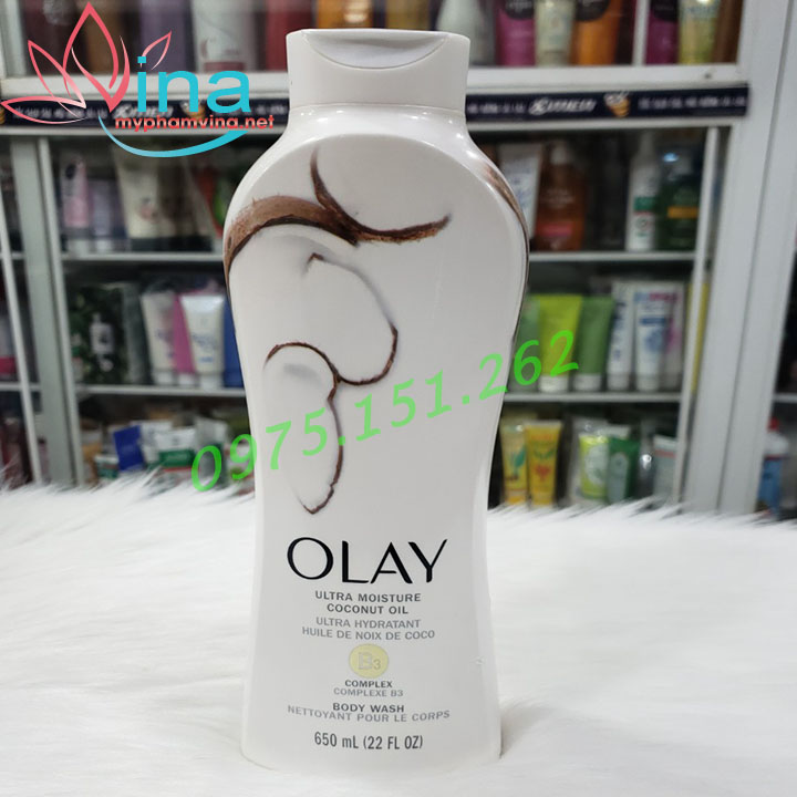 [HCM]SỮA TẮM DƯỠNG ẨM OLAY ULTRA MOISTURE COCONUT OASIS BODY WASH 650ML - MỸ