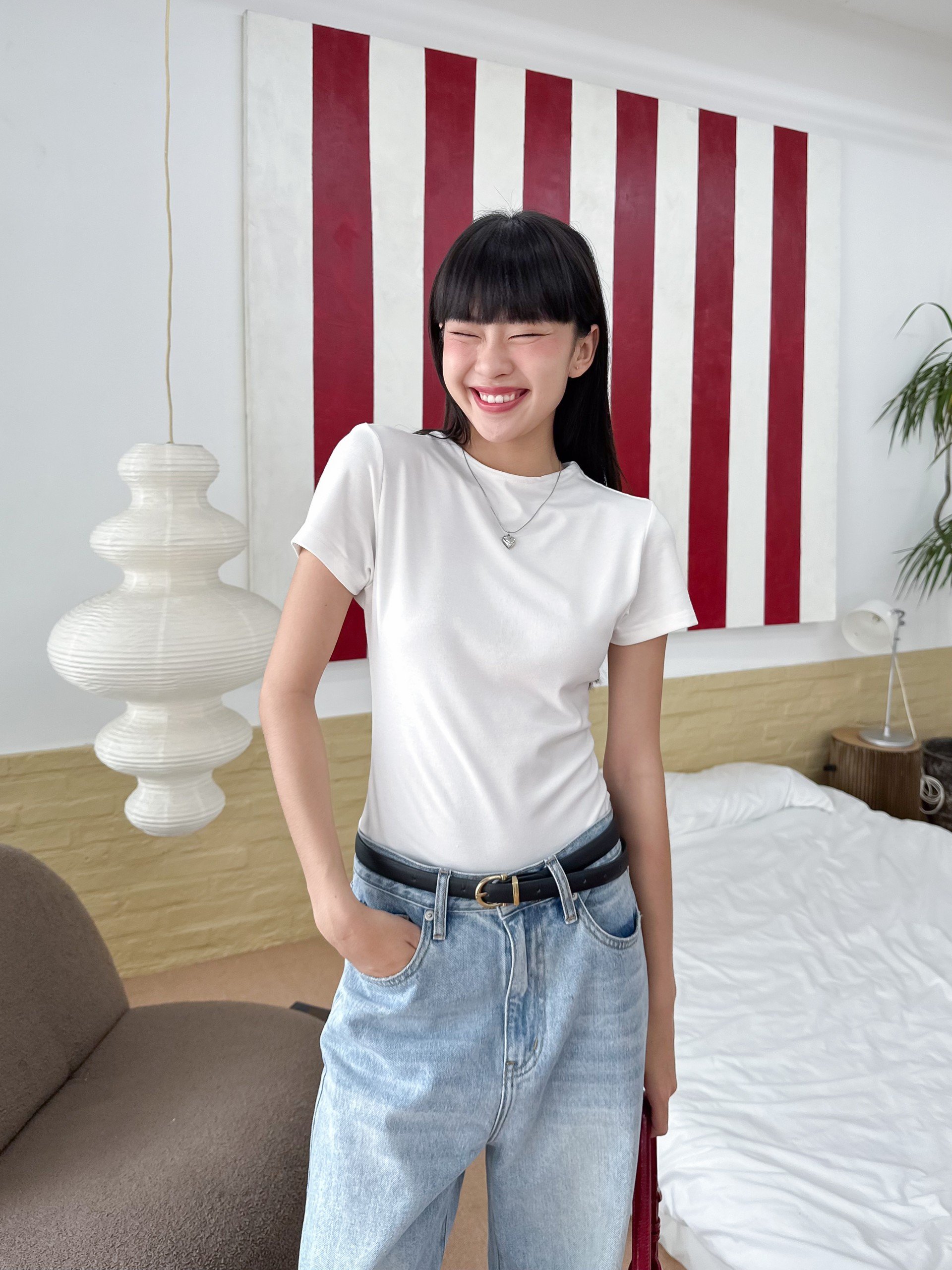 Kido áo croptop thun len nơ lưng emma top