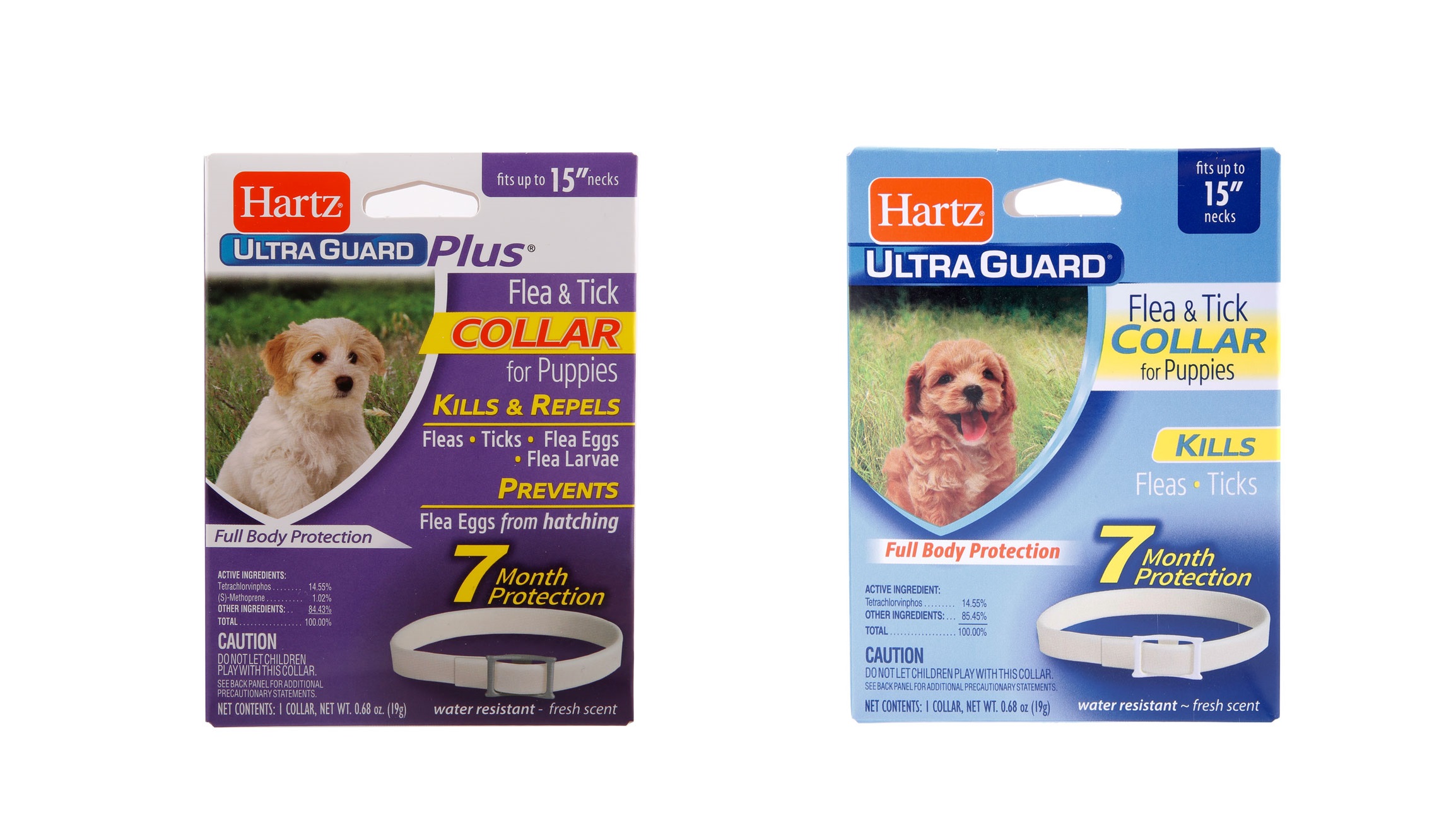 Vòng cổ ngăn ngừa ve & bọ cho chó con - Hartz Ultra Guard Plus Flea & Tick collar for Puppies 15"necks