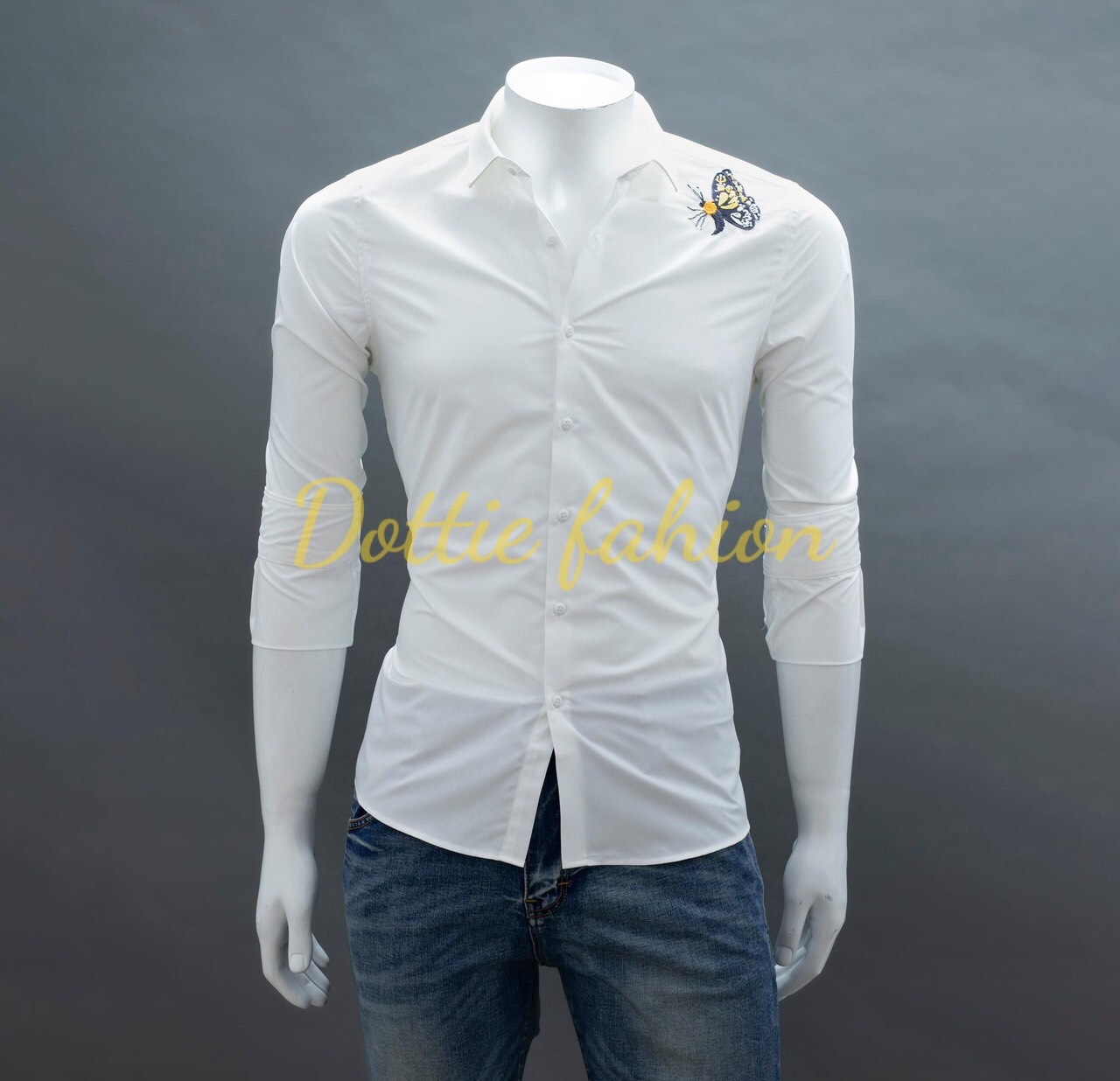 [Hoàn Tiền 15%][HCM]ÁO SƠ MI NAM LỤA TRƠN KHÔNG NHĂN PHOM BODY HÀN QUỐC THÊU HỌA TIẾT SẮC NÉT TỈ MỈ CỰC ĐẸP