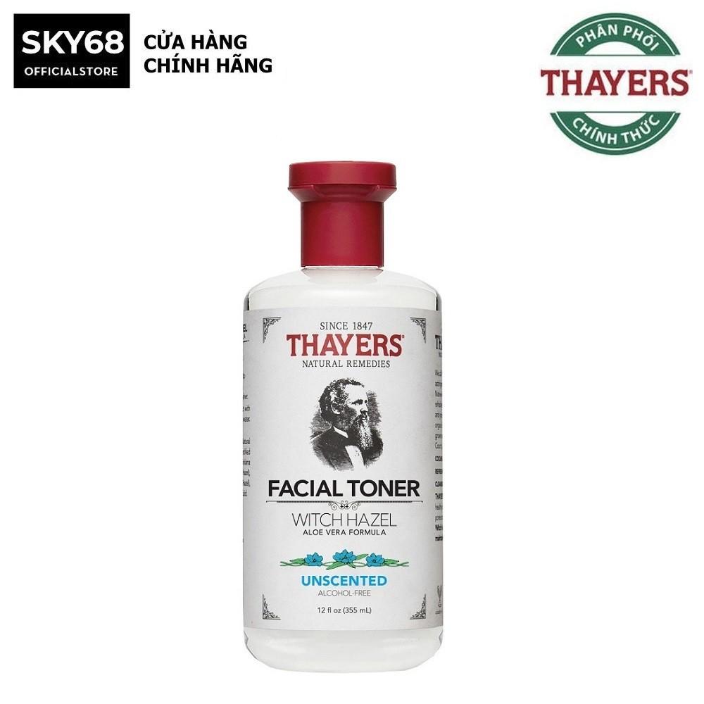 Nước Hoa Hồng Làm Sạch, Se Khít Lỗ Chân Lông Không Cồn Thayers Alcohol Free Witch Hazel Toner Unscented 355ml -Không mùi