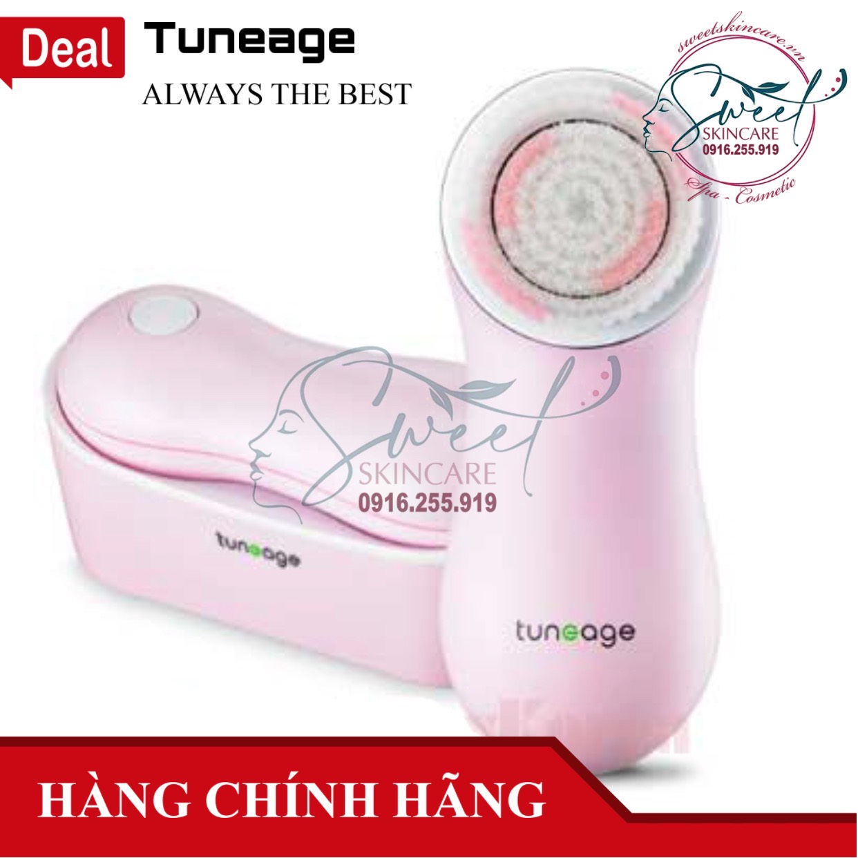 Set máy rửa mặt và massage tuneage lg