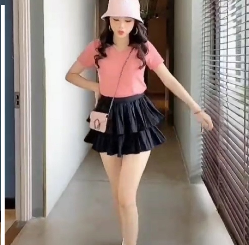 Chân Váy Xòe Ngắn Thời Trang Hàn Quốc Mới - BT Fashion (XÒE Dập Ly 2T ) - VA05