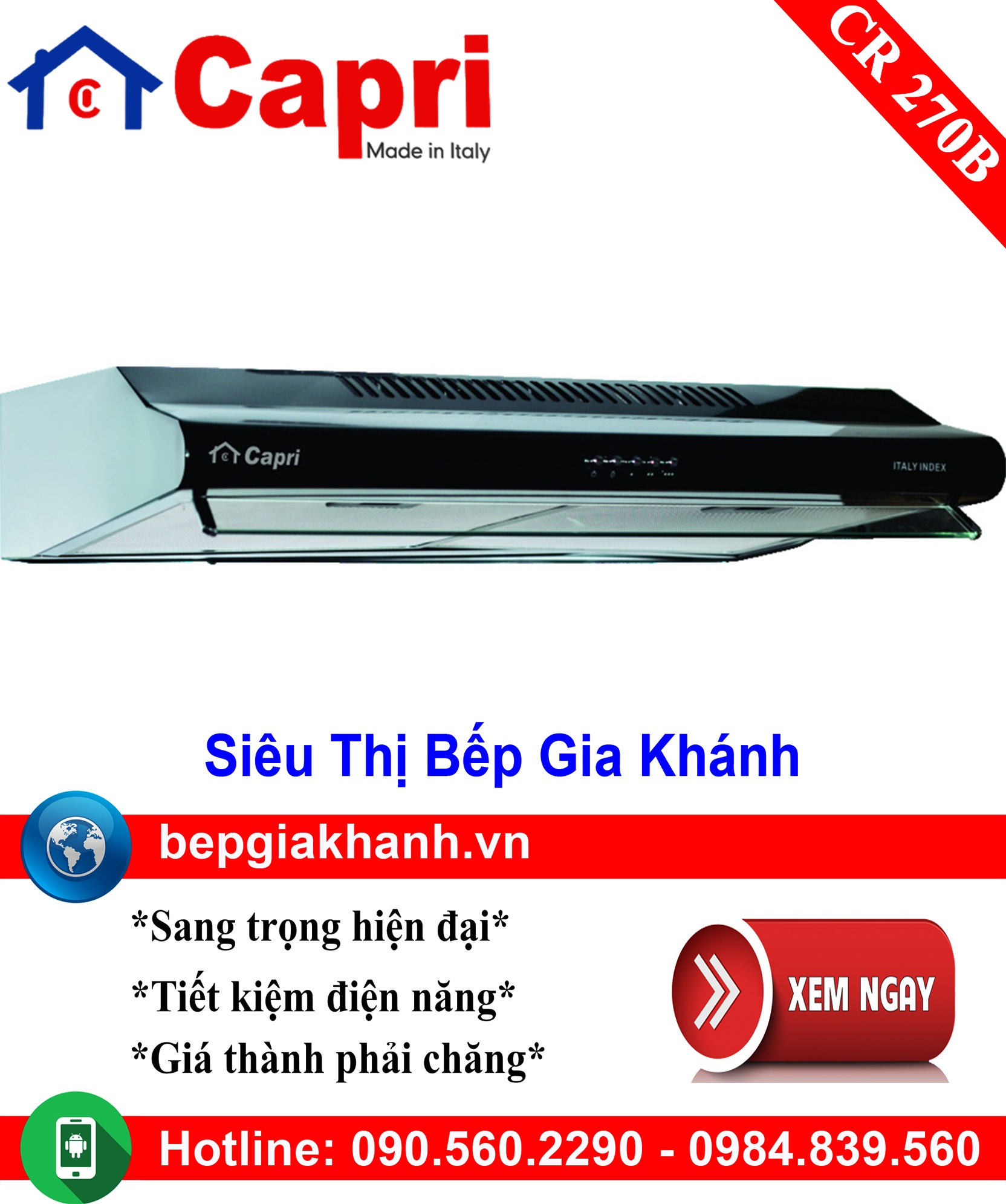 [HCM]Máy hút mùi cổ điển 70cm Capri CR 270B, máy hút mùi nhà bếp, máy hút mùi bếp, máy hút mùi kính cong, máy hút mùi canzy, máy hút mùi mini, máy hút mùi âm trần, máy hút mùi electrolux, may hut mui
