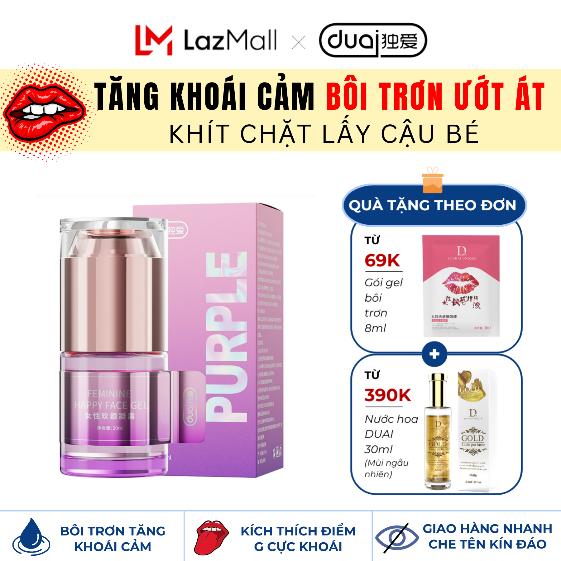 Gel Bôi Trơn Cô Bé trơn ướt hết khô, Mềm Mại, Giảm Đau khi yêu gIữ Lửa Cuộc Tình