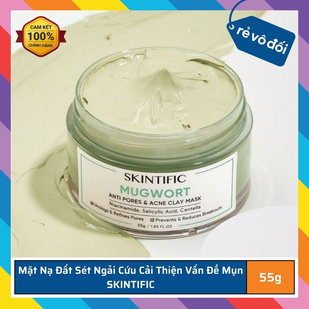 Mặt nạ đất sét ngải cứu cải thiện vấn đề mụn SKINTIFIC 55g