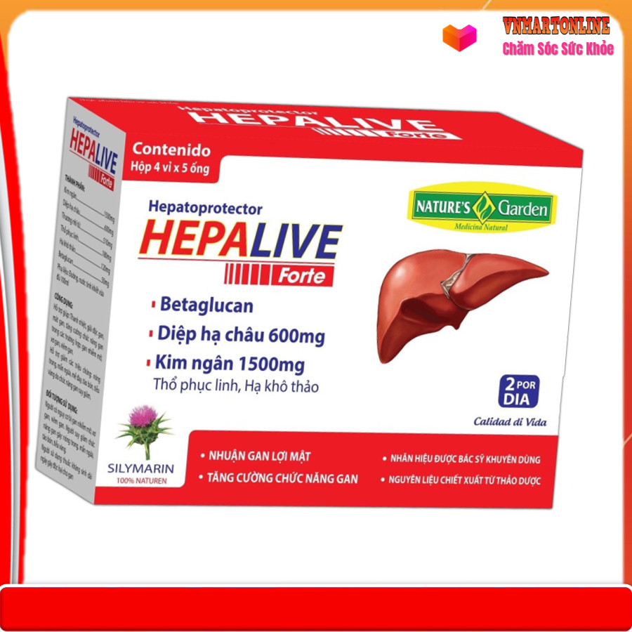 Ống uống giải độc gan HepaLive Forte hỗ trợ thanh nhiệt, giải độc ,mát gan