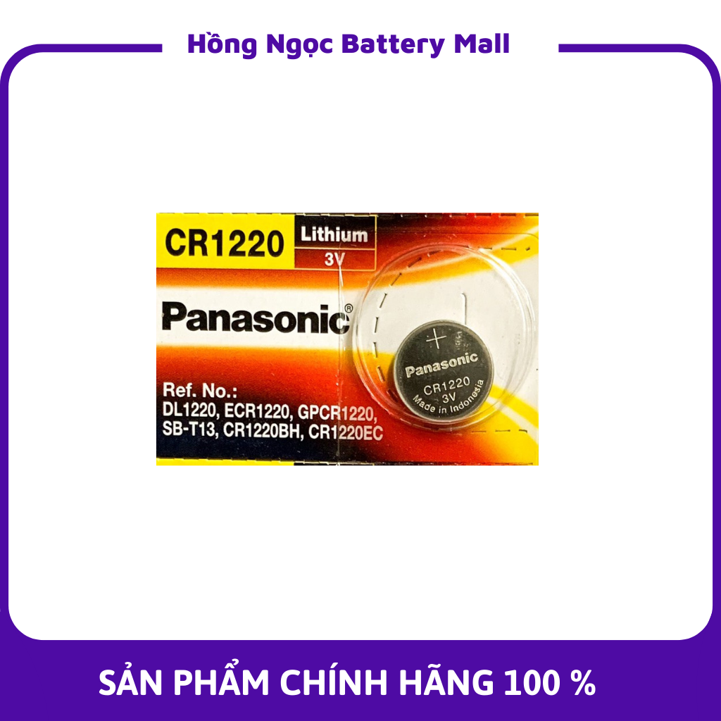 Pin CR1220 Panasonic 3V Lithium Vỉ 1 Viên - Hàng chính hãng