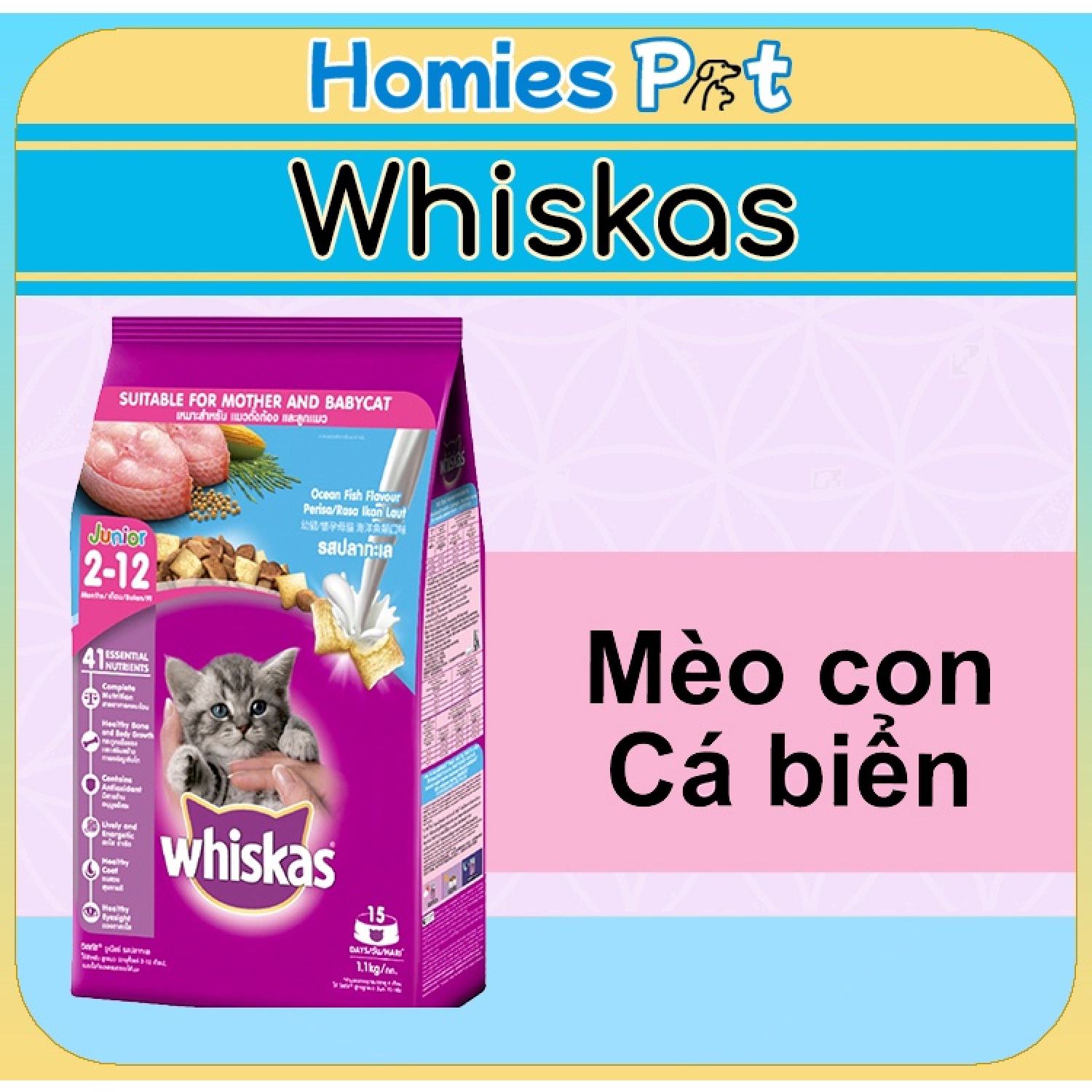 Hạt Whiskas mèo con, thức ăn cho mèo - Homies Pet