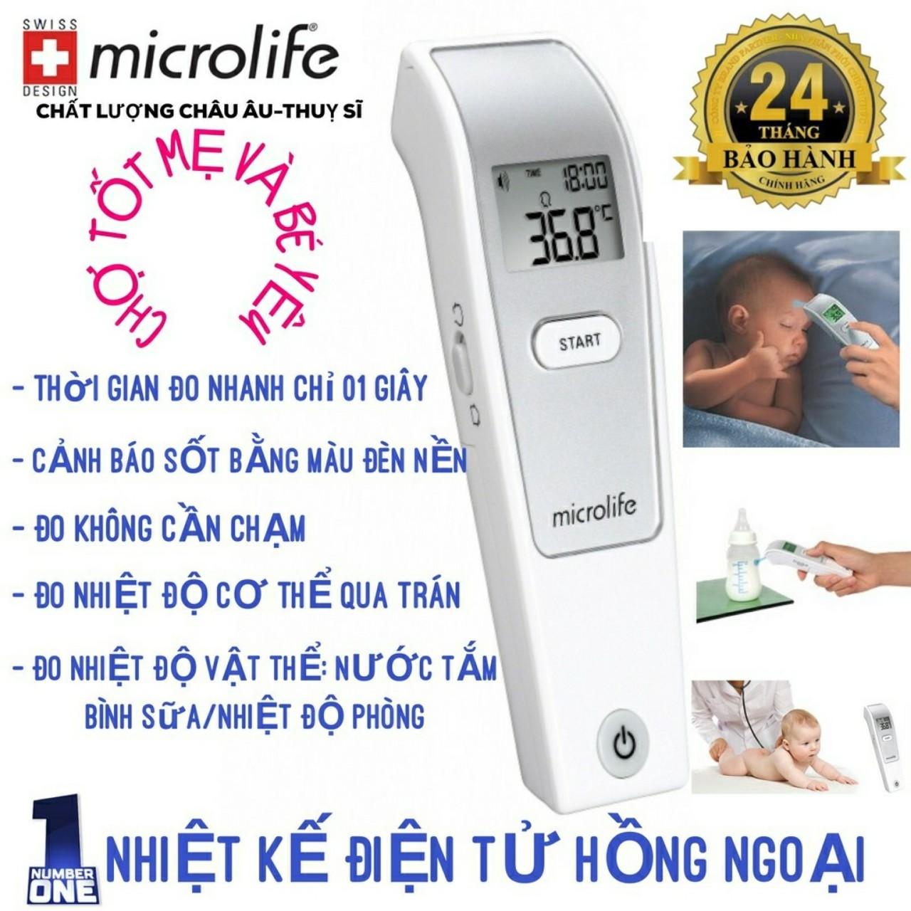 Nhiệt kế điện tử hồng ngoại microlife không cần chạm