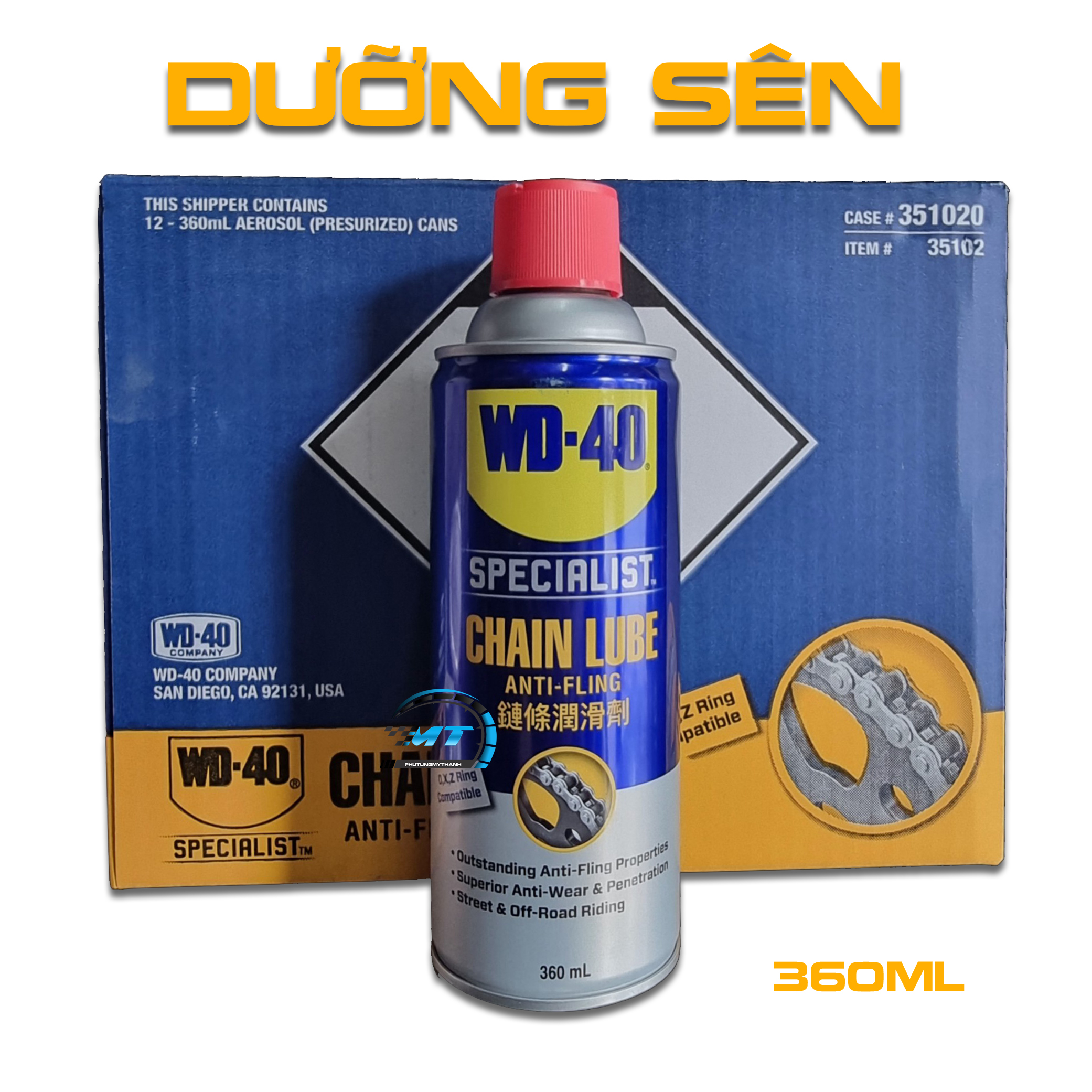 Chai Xịt Bôi Trơn Bảo Dưỡng Sên WD40 Chain Lube 360ml