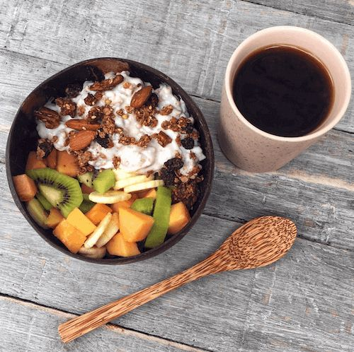 SET Bát Gáo Dừa & Thìa gỗ Sinh tố, kem 16cm YESCOCO XƯỞNG SX