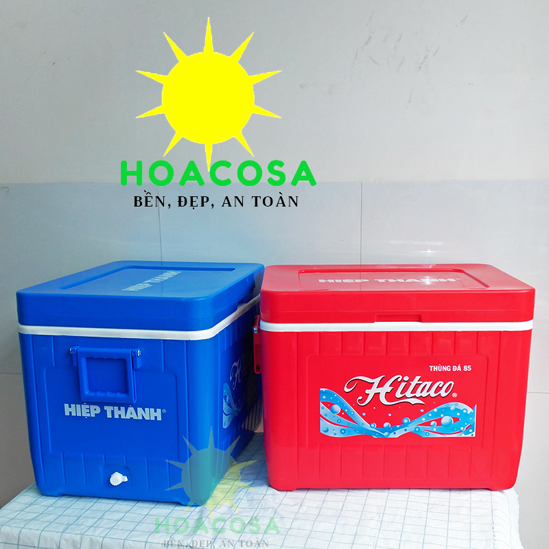 Thùng Đá Nhựa 85 lít (85L) Hitaco Nhựa Hiệp Thành- Có Vòi Xả, Cứng Cáp, Giẵ Đá Lâu- Đồ Gia Dụng Hoacosa