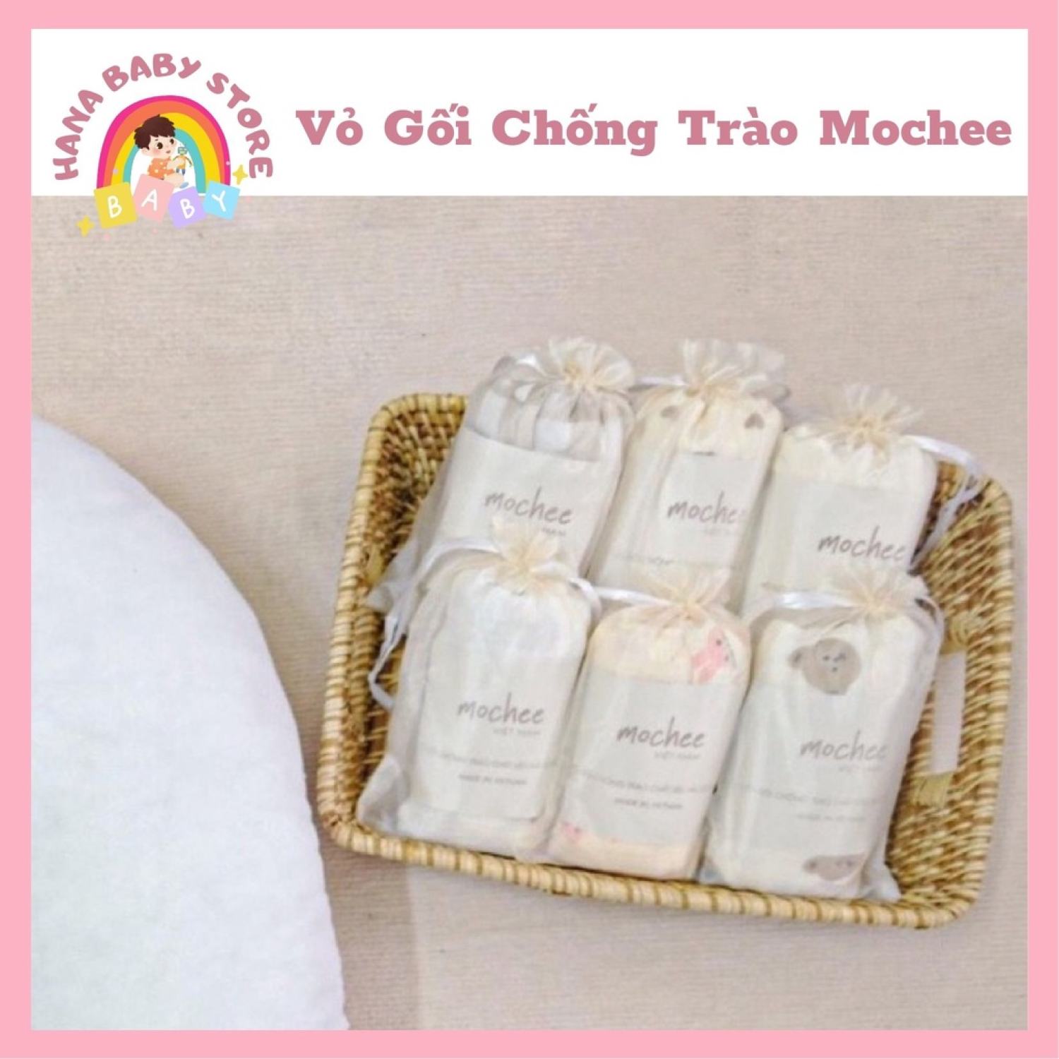 Vỏ gối chống trào ngược cho bé Mochee
