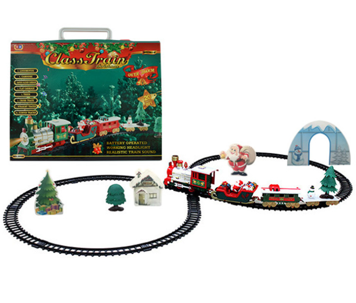 Đồ chơi tàu hoả ông già noel chạy trên đường ray