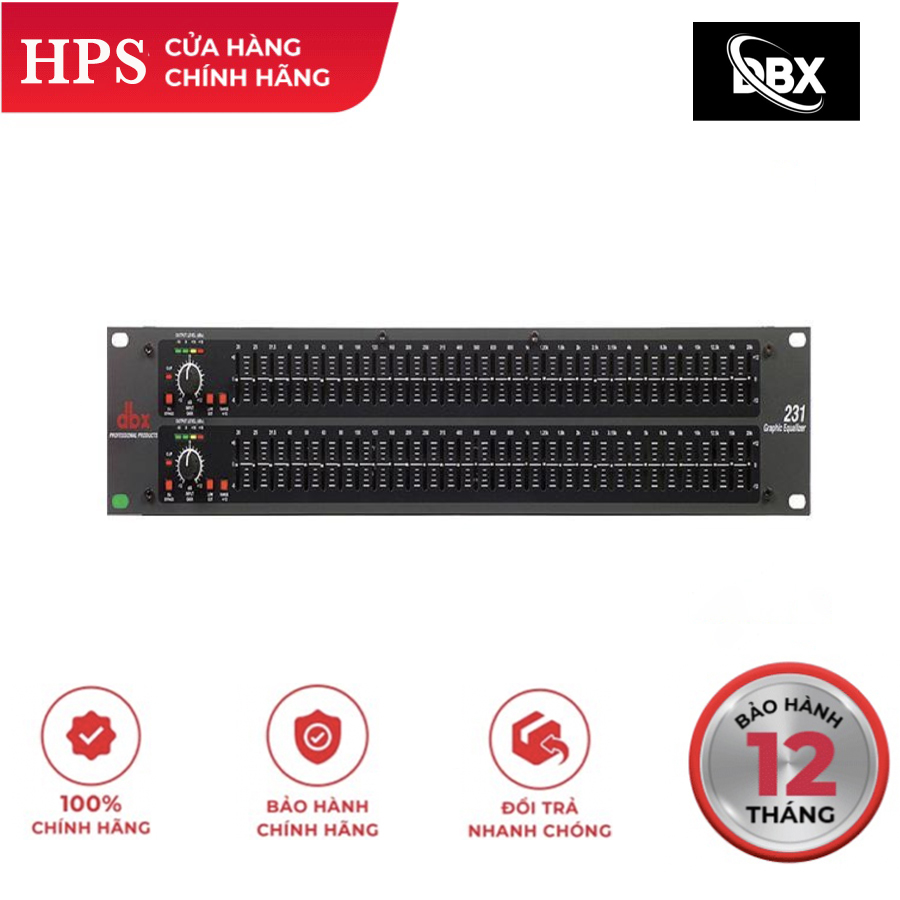 Bộ lọc tiếng equalizer dbx 231, bộ chỉnh âm chuyên nghiệp, lọc âm karaoke không bị vỡ tiếng, phục vụ hội trường, sân khấu biểu diễn, âm thanh ngoài trời.