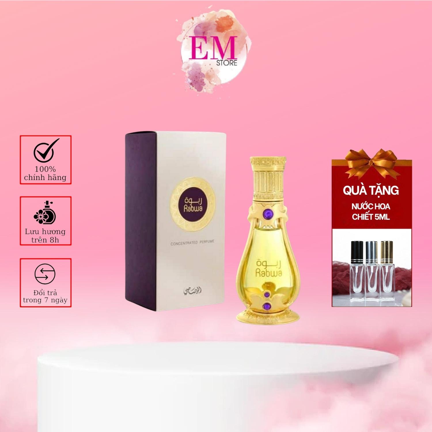 Nước hoa nữ Dubai Rabwa dành cho nam và nữ hương thơm quyến rũ sang trọng 19 ml