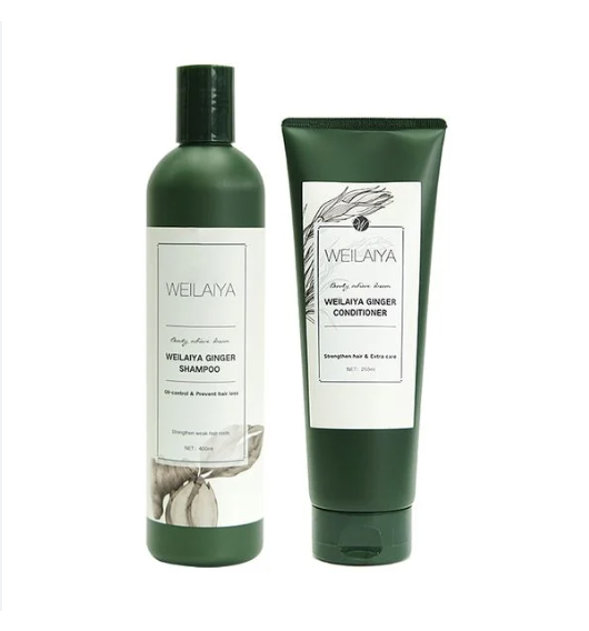 Bộ Dầu Gội Xã Tinh Chất Gừng Weilaiya Ginger Xanh (Shampoo 400ml và Conditioner - 250ml)