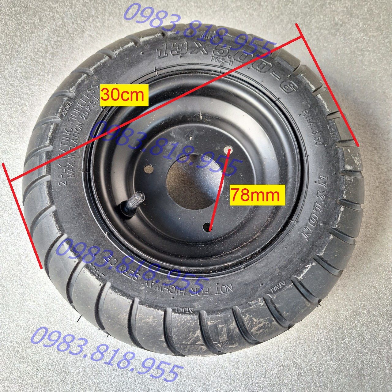 Bánh xe atv 13x5.00-6 bánh béo, scooter chế xe 4 bánh mini lốp 13x500-6