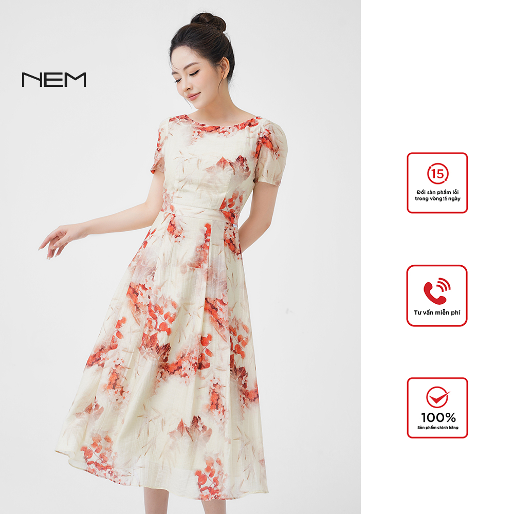 Đầm công sở NEM Fashion tay ngắn D40452