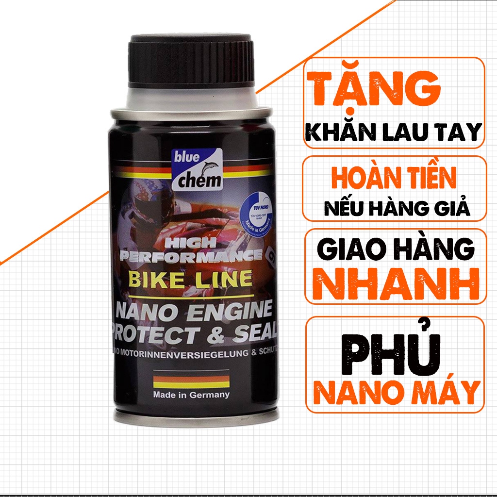 Phụ Gia Bluechem Nano Engine Protection 50ml, Giúp Phủ NANO Bảo Vệ Các Chi Tiết Trong Động Cơ Xe Máy, Miễn Phí Đổi Trả, Sản Xuất Tại Đức