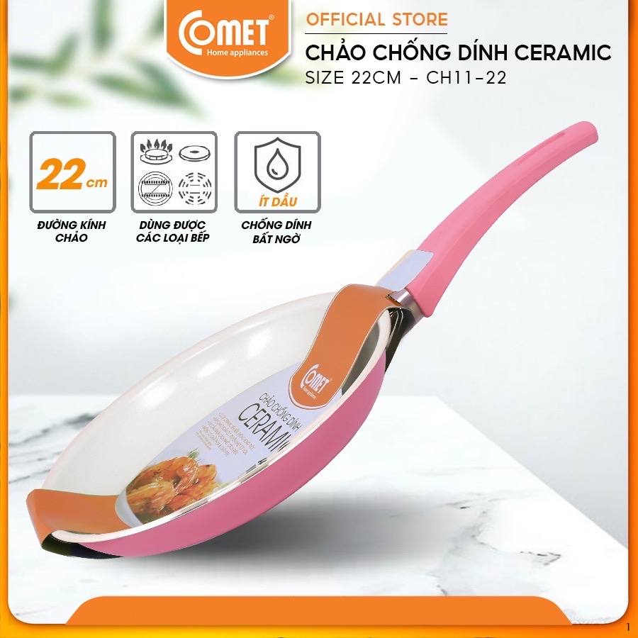 Chảo Chống dính Ceramic COMET - CH11-22 size 22cm