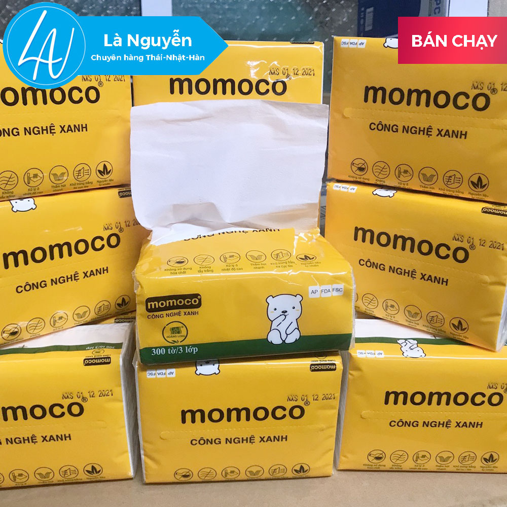 Thùng 30 gói khăn giấy Momoco dai mịn loại 1