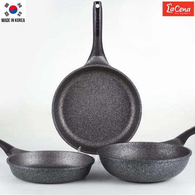 Chảo Lacena Hàn Quốc sâu lòng, chống dính 7 lớp 24cm phủ đá, sử dụng mọi loại bếp SH22320