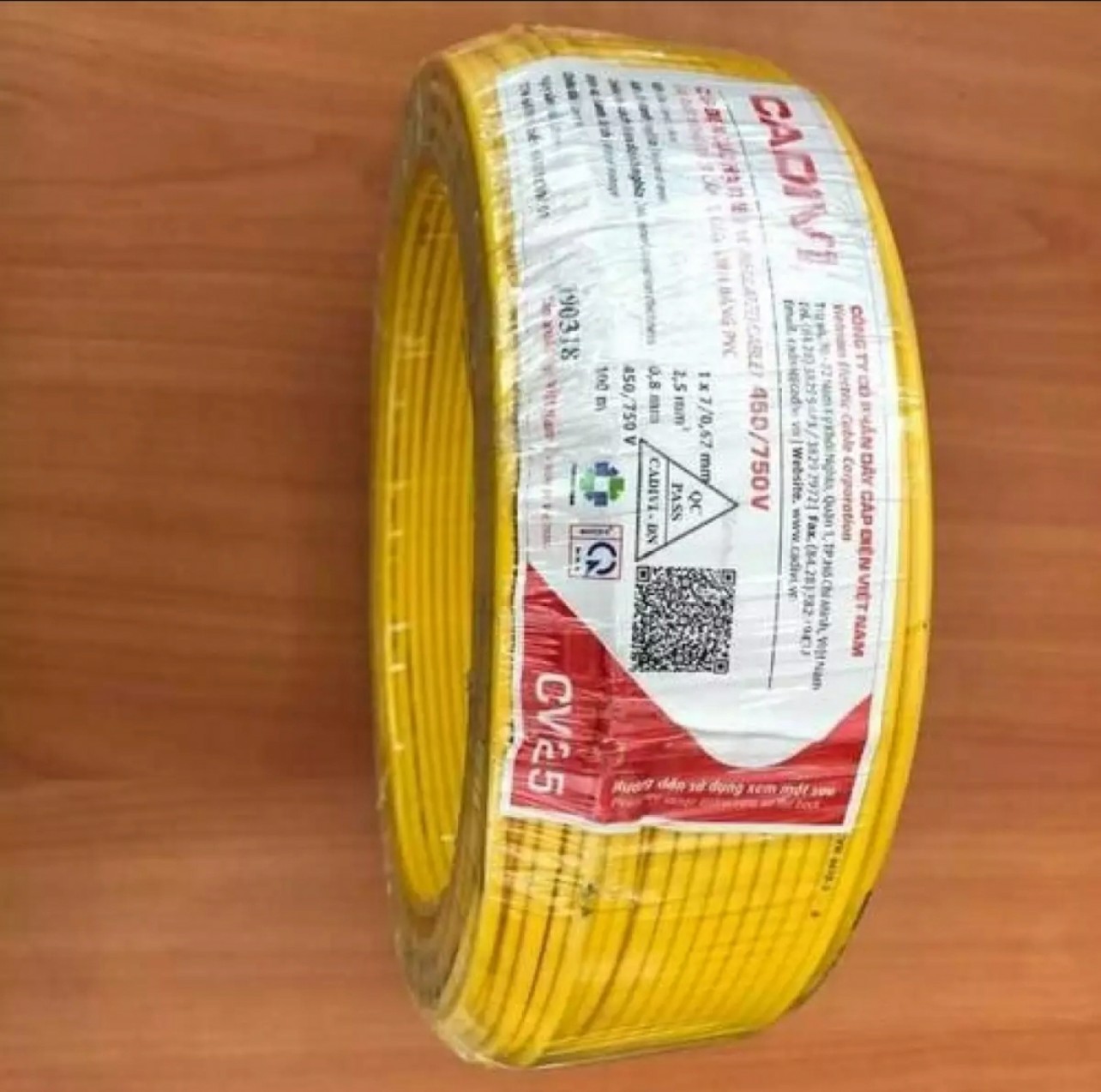 Dây điện cadivi cv 2.5 đơn - 100m/ 1 cuộn