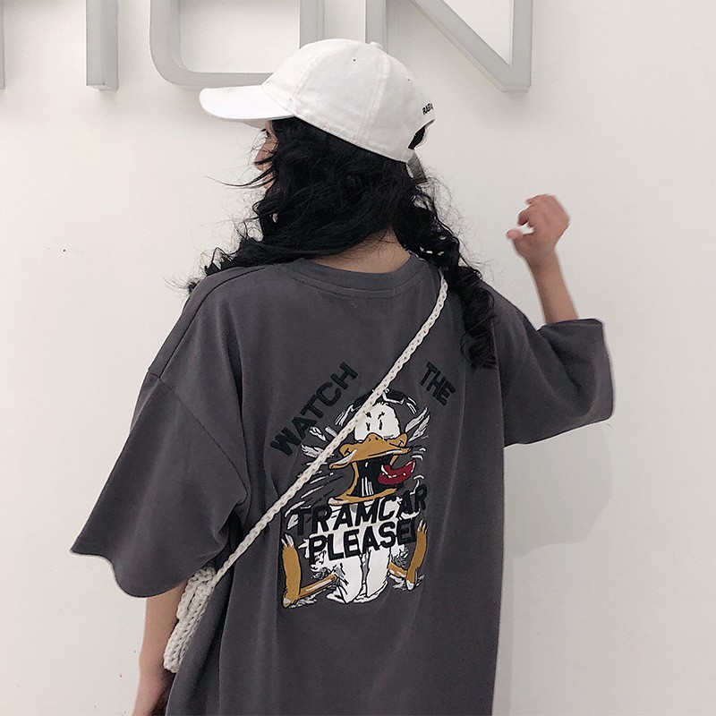 Áo thun nữ form rộng tay lỡ Style Mr.Duck cổ tròn đẹp hàng Quảng Châu chất cotton xịn, phù hợp đi chơi, đi du lịch, mặc hàng ngày, mẫu hot 2020 thời trang 4GENZ [ ao thun ]