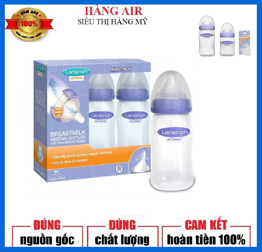 [Hàng air, có bill] Bình sữa Lansinoh Momma 160ml của Mỹ - Cho trẻ sơ sinh