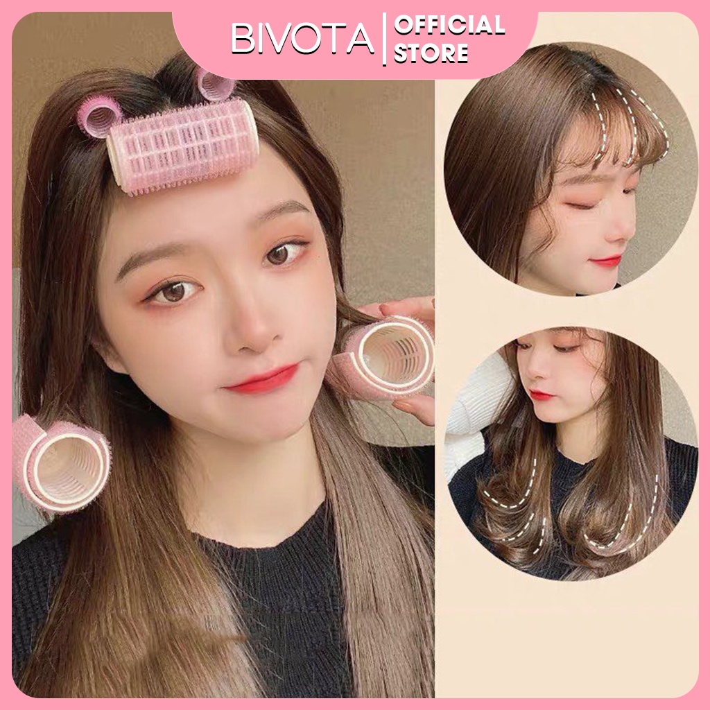 Lô uốn Bivota lô tóc tự dính có kẹp đỡ, lô uốn tóc xoăn siêu bền TK13