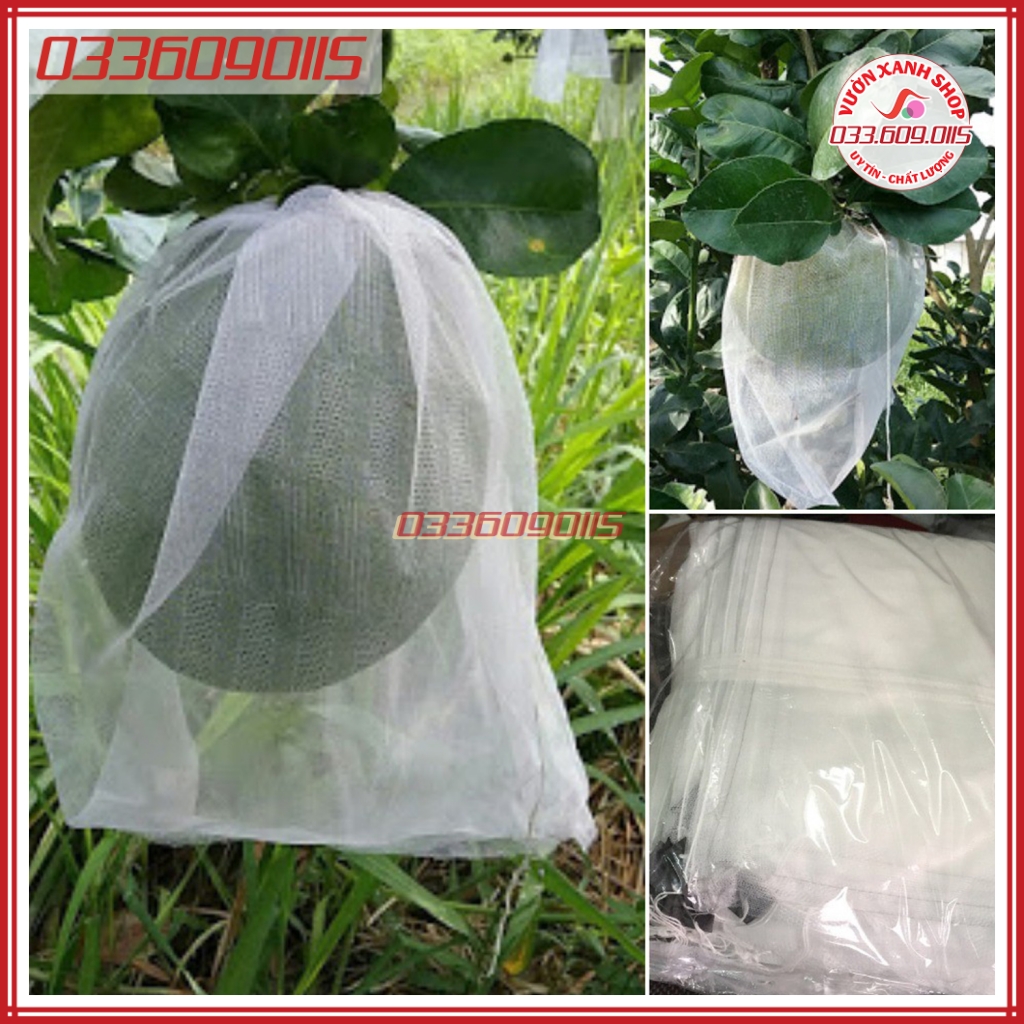 Combo 50 Túi lưới bọc bưởi kích thước 30x30cm dùng cho bưởi, cam, xoài, mãng cầu - túi không dệt loại 1