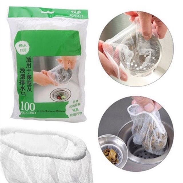 Set 100 túi lưới lọc rác cho bồn rửa bát