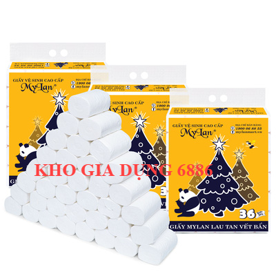 Giấy vệ sinh gấu trúc sipiao túi 36 cuộn - giấy vệ sinh mylan 36 cuộn