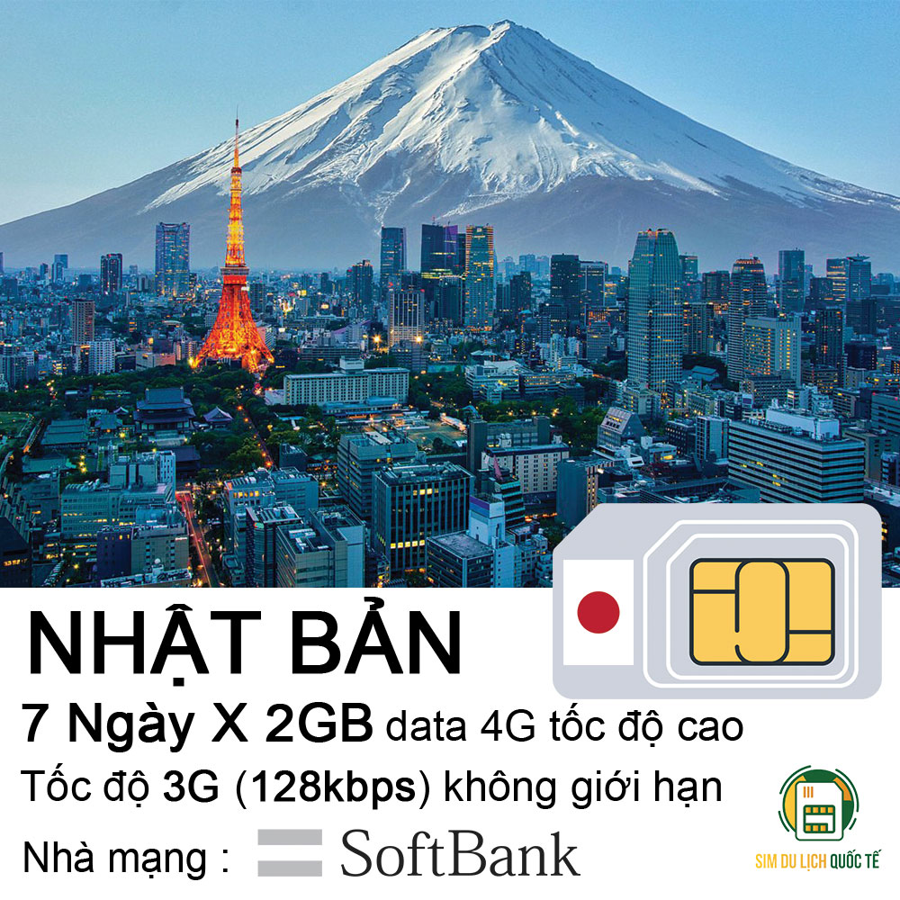 Freeship - chưa kích hoạt. sim data du lịch 4g nhật bản 7 ngày - mỗi ngày 2gb tốc độ cao.