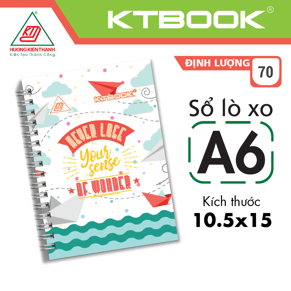 Sổ tay lò xo bìa cứng A6 KTBOOK 100 trang size A6