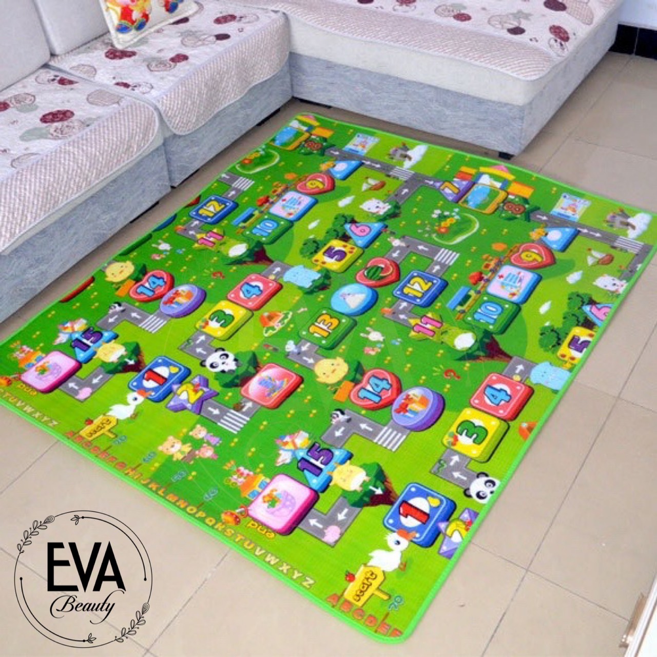 Thảm chơi 2 mặt cho bé Maboshi 1m8 x 2m / Thảm xốp trải sàn gấp gọn Maboshi M111