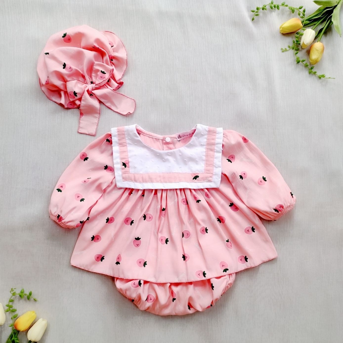 Set bộ body chip cho bé gái trẻ sơ sinh họa tiết quả dưa hấu tặng kèm vớ & nón - Hàng thiết kế - Chất liệu siêu mềm mát và an toàn CELIE BABY SHOP Cửa hàng quần áo trẻ em