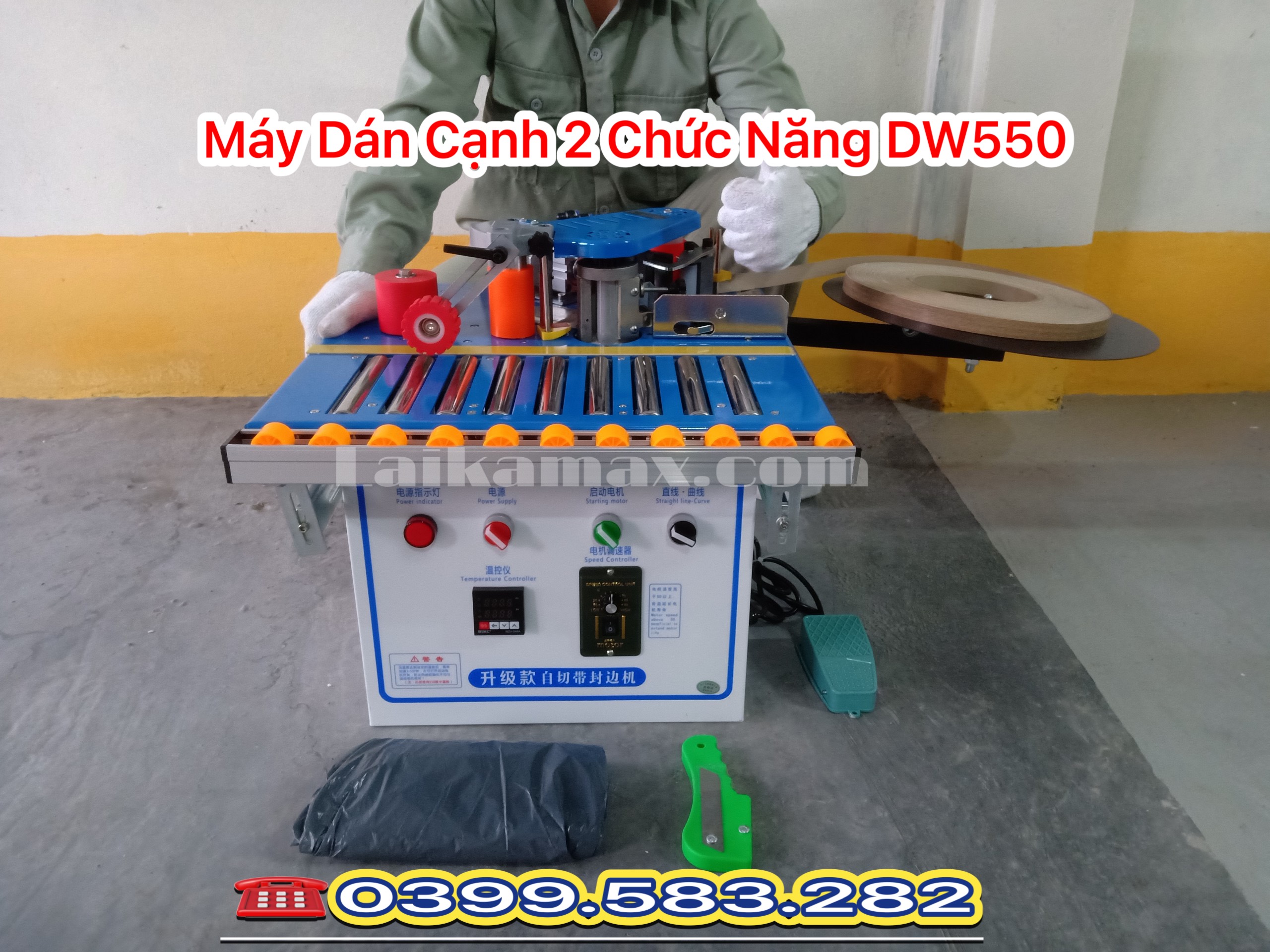 Máy dán cạnh gỗ 2 chức năng dw550