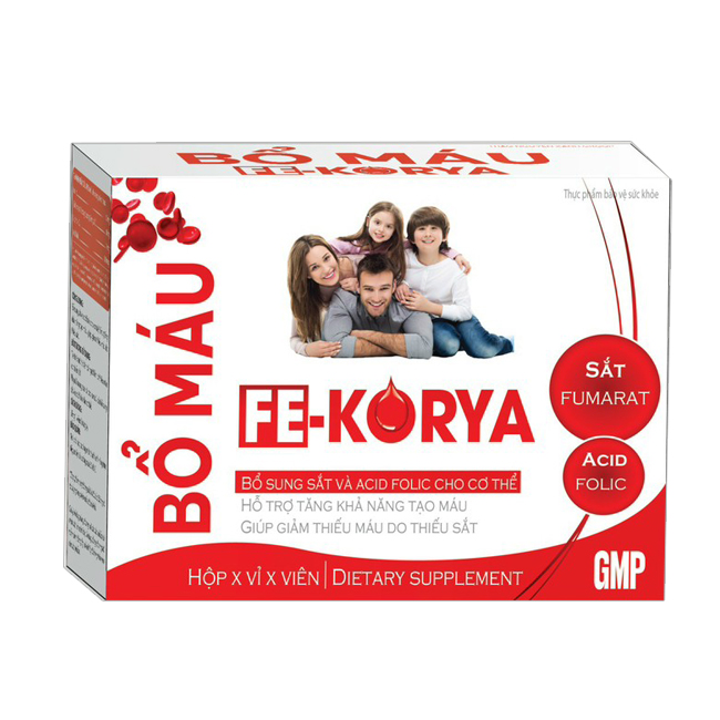 Viên uống bổ máu Fe Korya bổ sung Sắt, Acid Folic cho người thiếu máu