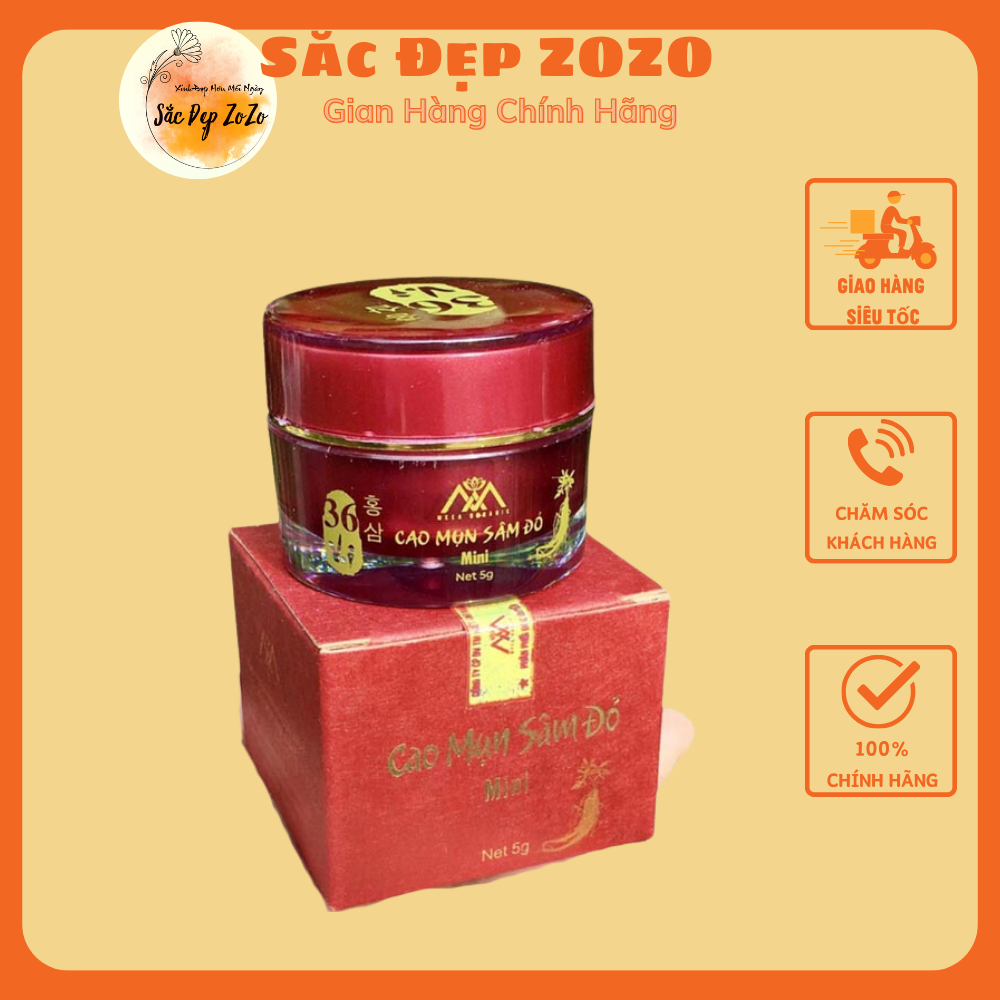 (hộp 5gr) Cao MỤn Sâm Đỏ 36 Vị -Triệt Mụn Hiệu Quả