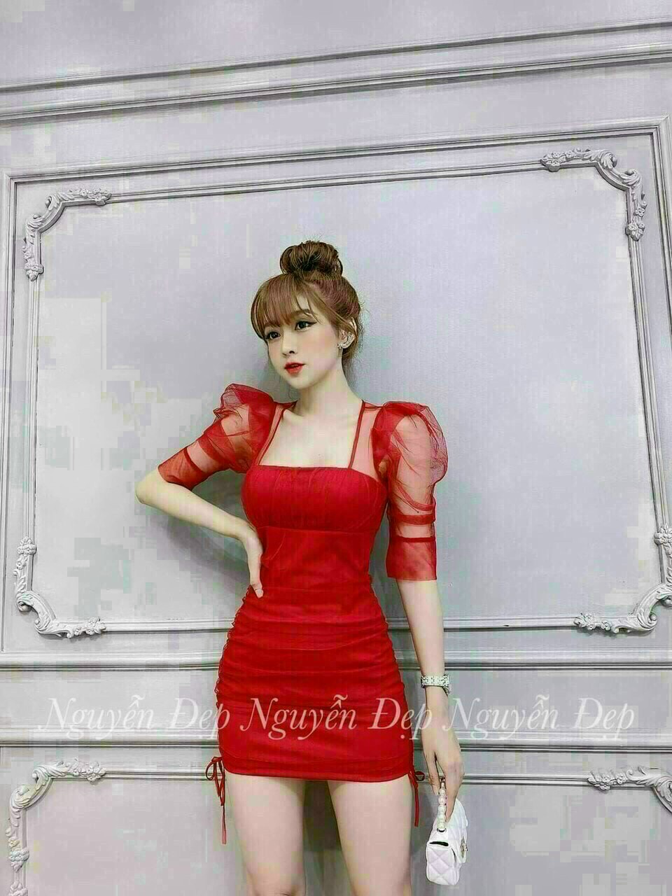 Đầm body umi phối lưới thời trang cực xinh