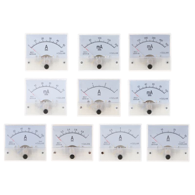 Đồng hồ đo cường độ dòng điện dc 1 / 2 / 3 / 30 / 50 / 100a 50 / 100 / 200 / 500ma