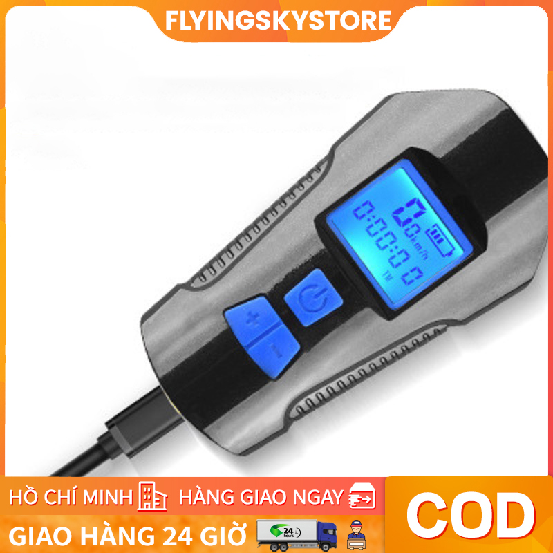 Đèn pha bóng LED sạc điện có còi chống nước tiện lợi cho xe đạp