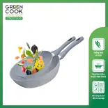 Bộ 2 chảo chống dính đáy từ vân đá 22 -24cm Green Cook - Hàng chính hãng greencook