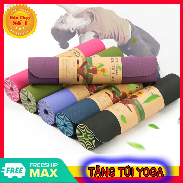 Thảm tập yoga tpe cao cấp 2 lớp dày