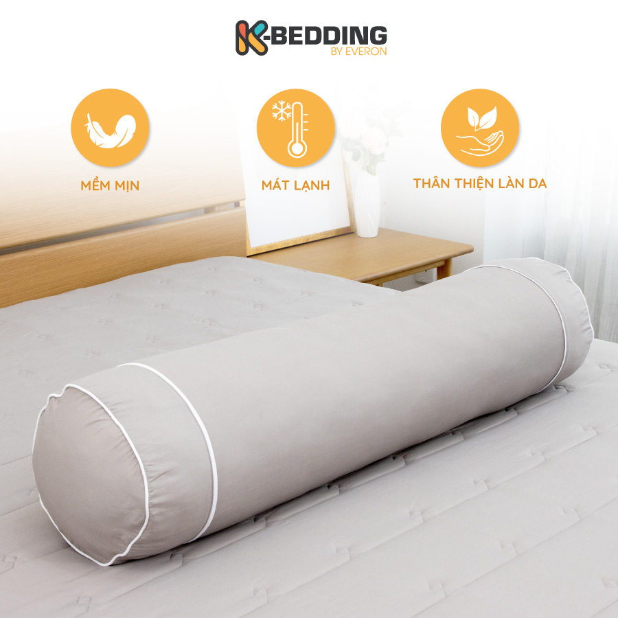 Vỏ gối ôm khóa kéo k-bedding by everon chất vải ice-tencel knts 80x100cm