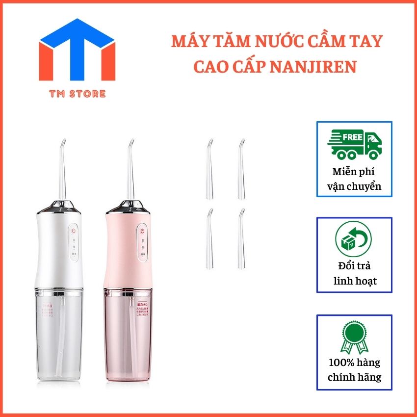 [CHÍNH HÃNG] Máy tăm nước cầm tay cao cấp Nanjiren xịt vệ sinh răng miệng tặng 4 đầu